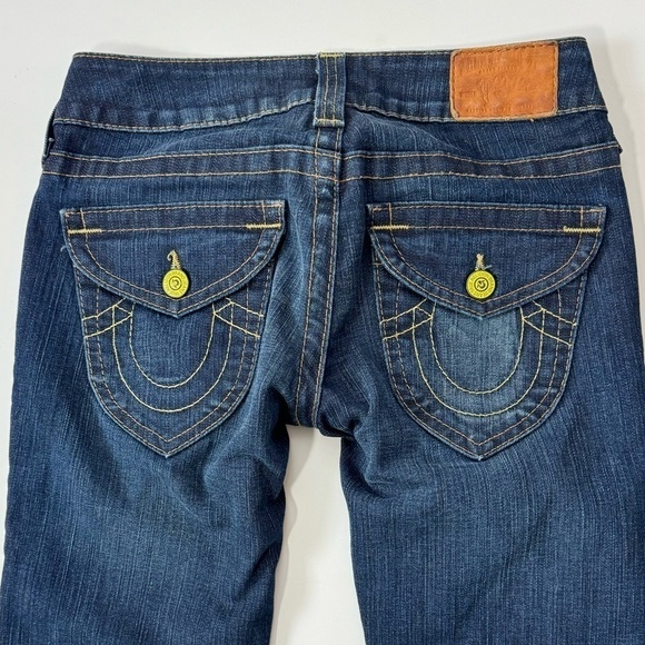 True Religion Y2K Joey Twist Seam Yellow Button Jeans *Excellent Size 27/4 - Picture 12 of 16
